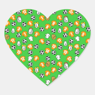 Fußball-Design mit Gold-Shirts Herz-Aufkleber