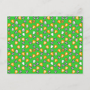 Fußball-Design mit Gold-Shirts Postkarte