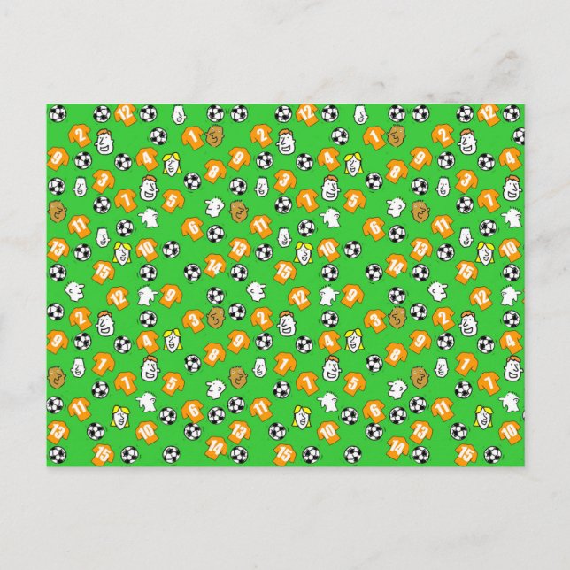 Fußball-Design mit Gold-Shirts Postkarte (Vorderseite)