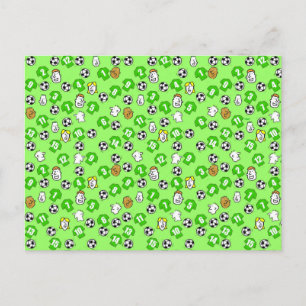 Fußball-Design mit grünen Shirts Postkarte