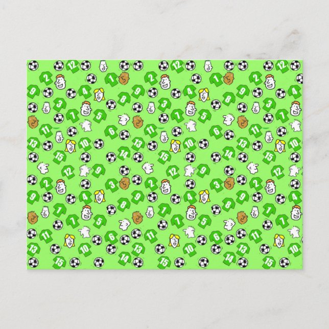 Fußball-Design mit grünen Shirts Postkarte (Vorderseite)