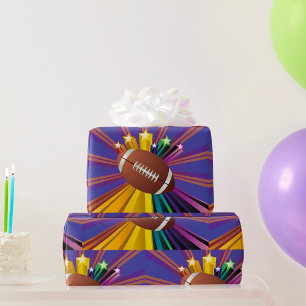 Fußball-Design mit Sternen Vibrierende Sportfans K Geschenkpapier