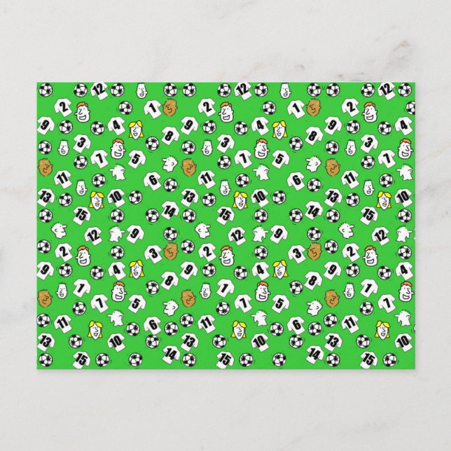 Fußball-Design mit weißen Shirts Postkarte (Vorderseite)