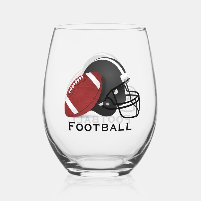 Fußball-Design Weinglas Ohne Stiel (Vorderseite)
