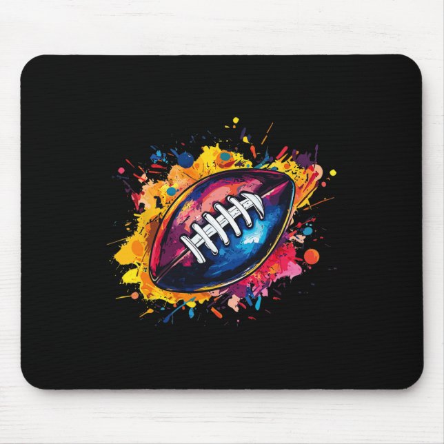 Fußball-Designs. Uni Football Graphic - Black Mousepad (Vorne)