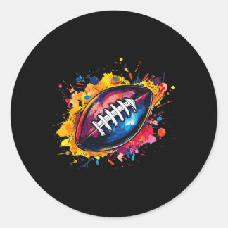 Fußball-Designs. Uni Football Graphic - Black Runder Aufkleber