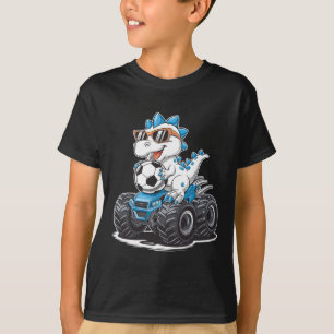 Fußball Dinosaurier T-Rex Monster Truck Kinder Jun T-Shirt