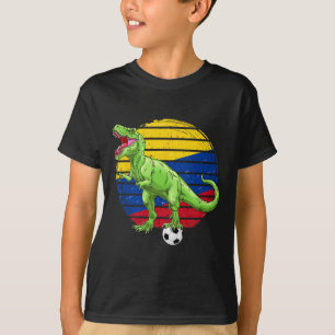 Fußball Dinosaurier Trex Kolumbien Flagge Jungen M T-Shirt