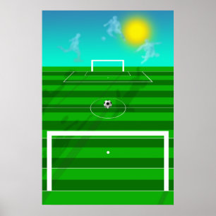Fußball Dreams Fußball Feld und Wolken Futbol Feld Poster