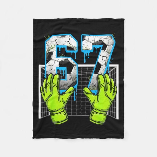 Fußball Drip 67 Six Seven Lustiges Gen Alpha Meme  Fleecedecke (Vorderseite)