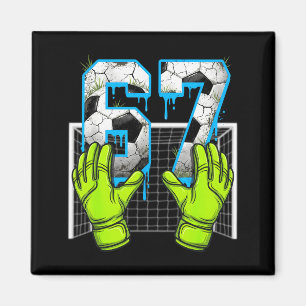 Fußball Drip 67 Six Seven Lustiges Gen Alpha Meme  Magnet
