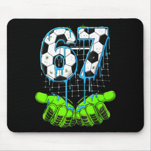 Fußball-Drip 67 Six Seven Lustiges Gen-Alpha-Meme Mousepad
