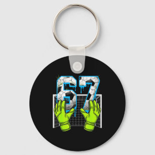 Fußball Drip 67 Six Seven Lustiges Gen Alpha Meme Schlüsselanhänger