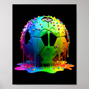 Fußball-Drip-Boys-Eis-Drip-Bunte für Jungen Poster