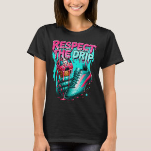 Fußball-Drip-Boys Eis-Drip-Jugend respektiert den T-Shirt