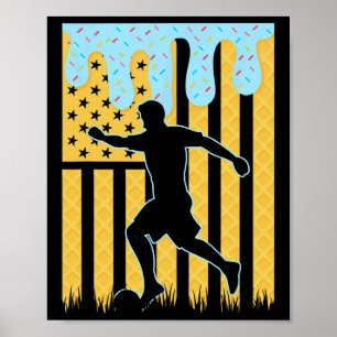 Fußball-Drip-Boys tropfen Eiscreme Amerikanische F Poster