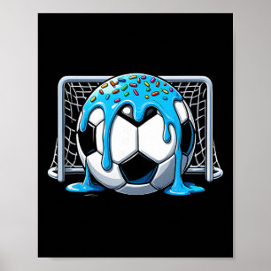 Fußball Drip Eiscreme Drip Fußball Jungen Mädchen Poster
