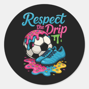 Fußball Drip Jungen Mädchen Eis Drip Mit Streuseln Runder Aufkleber
