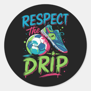 Fußball-Drip-Schmelzeiscreme Respektiere den Drip- Runder Aufkleber