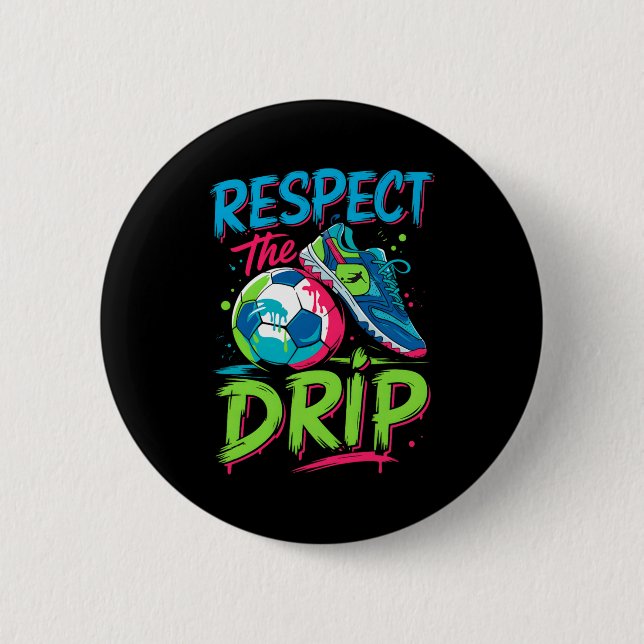Fußball-Drip-Schmelzendes-Eiscreme-Respektiere-den Button (Vorderseite)