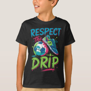 Fußball-Drip-Schmelzendes-Eiscreme-Respektiere-den T-Shirt