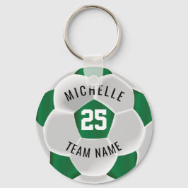 Fußball - Dunkelgrün und Weiß Schlüsselanhänger