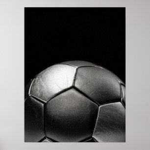 Fußball Dunkle Dramatische Nahaufnahme Poster