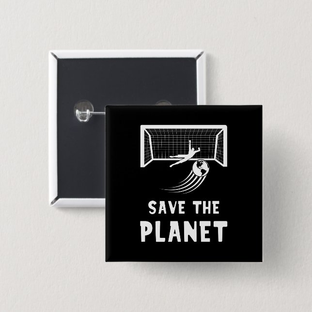 Fußball-Earth-Day rettet den Planeten Button (Vorne & Hinten)