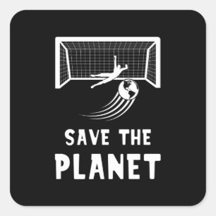 Fußball-Earth-Day rettet den Planeten Quadratischer Aufkleber