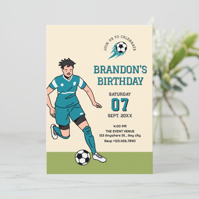 Fußball Einladung (Stehend Vorderseite)