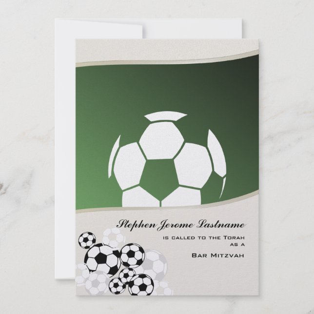 Fußball Einladung Bar Mitzvah (Vorderseite)