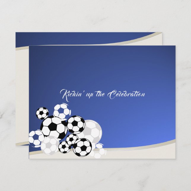 Fußball Einladung Bar Mitzvah Empfang Card (Vorne/Hinten)