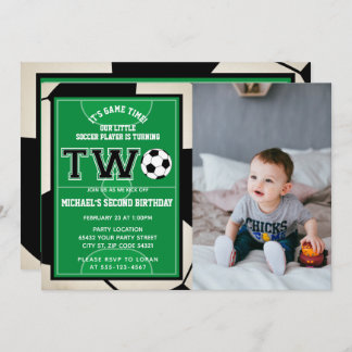 Fußball Einladung zum zweiten Geburtstag Foto
