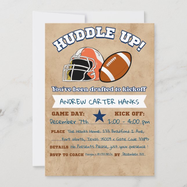 Fußball Einladungen zum Geburtstag für Jungen pack (Vorderseite)