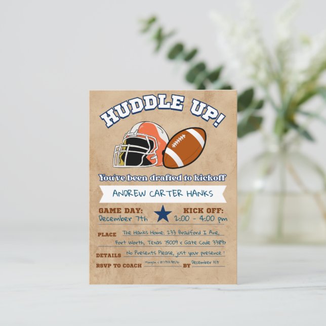 Fußball Einladungen zum Geburtstag für Jungen pack (Stehend Vorderseite)