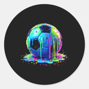 Fußball Eis tropft für Jungen Mädchen Kinder Runder Aufkleber
