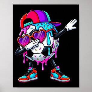 Fußball Eiscreme Tropf Dabbing Streusel Srts Junge Poster