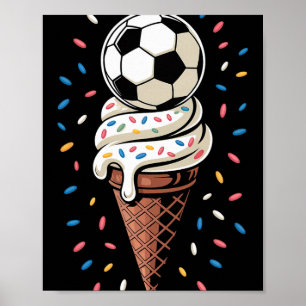 Fußball Eiscreme-Tropfen Männer Frauen Spiel Fußba Poster
