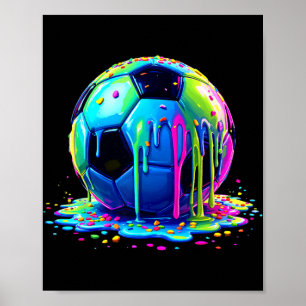 Fußball Eiscreme tropft für Jungen Mädchen Kinder Poster