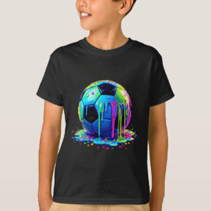 Fußball Eiscreme tropft für Jungen Mädchen Kinder T-Shirt