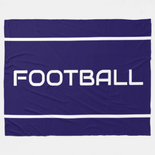 FUßBALL Elegante weiße Textstreifen auf Navyblau Fleecedecke