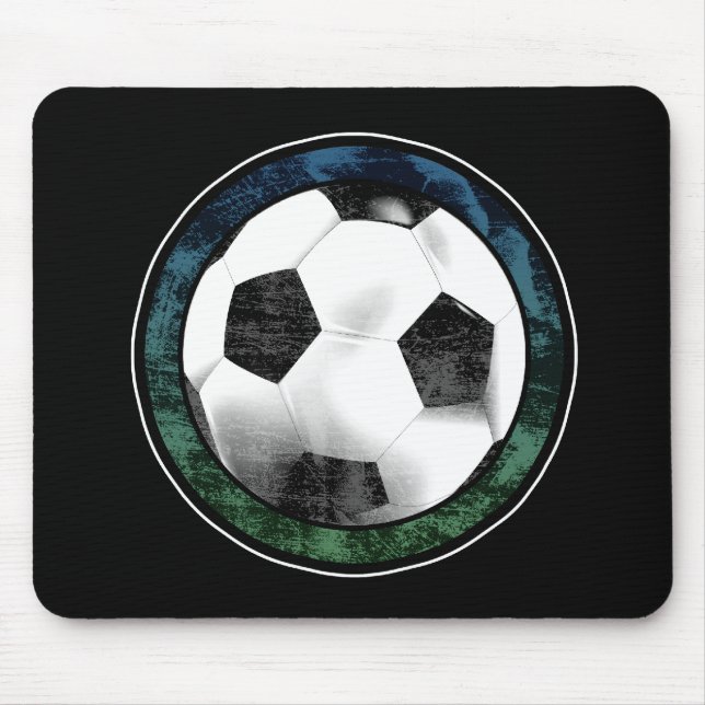 Fußball-Emblem Blau Grün Mauspad (Vorne)
