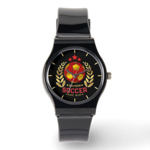 Fußball-Emblem im Soccer-Stil Armbanduhr