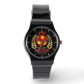Fußball-Emblem im Soccer-Stil Armbanduhr