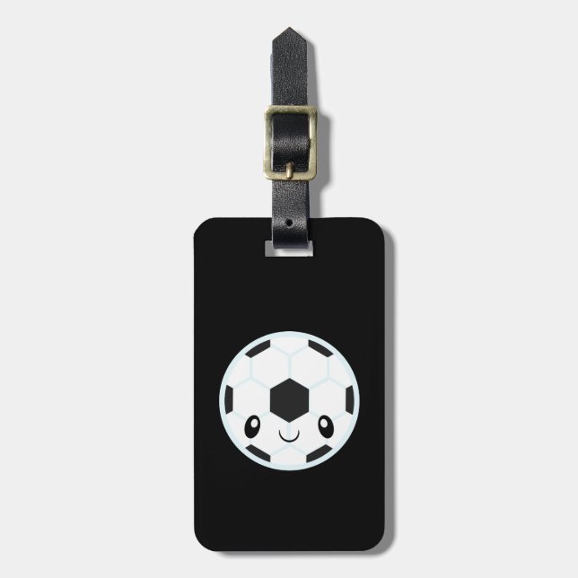 Fußball Emoji Gepäckanhänger (Vorderseite vertikal)