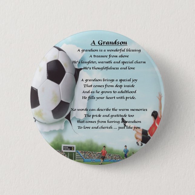 Fußball-   Enkel-Gedicht Button (Vorderseite)