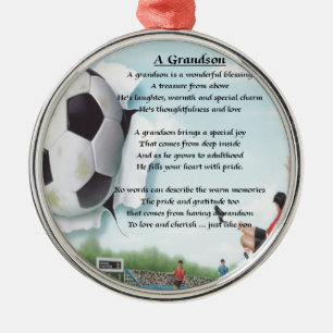 Fußball-   Enkel-Gedicht Ornament Aus Metall