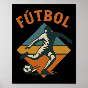 Fußball-Enthusiasten im Retro-Stil Vintage  Poster