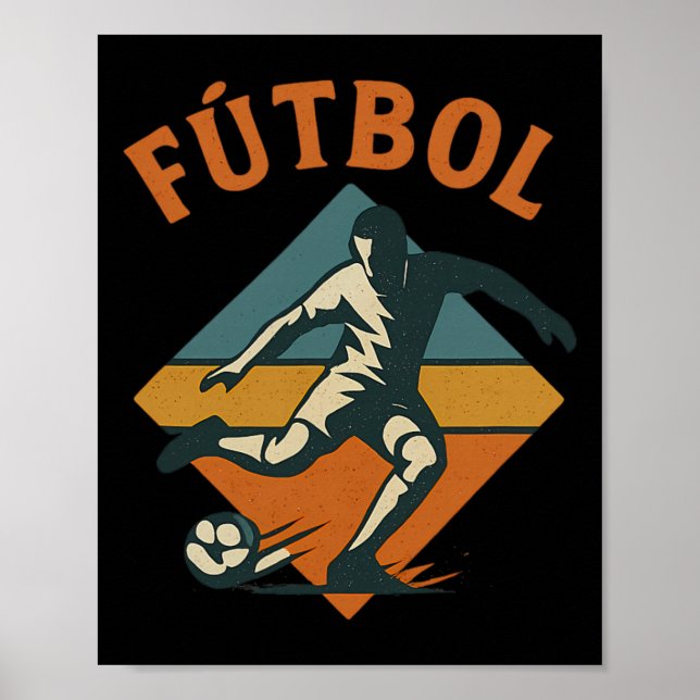 Fußball-Enthusiasten im Retro-Stil Vintage  Poster (Vorne)