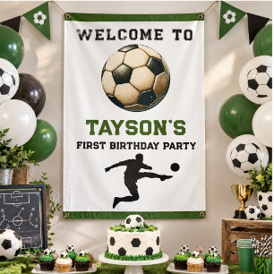 Fußball Erster Geburtstag 1. Geburtstag Banner